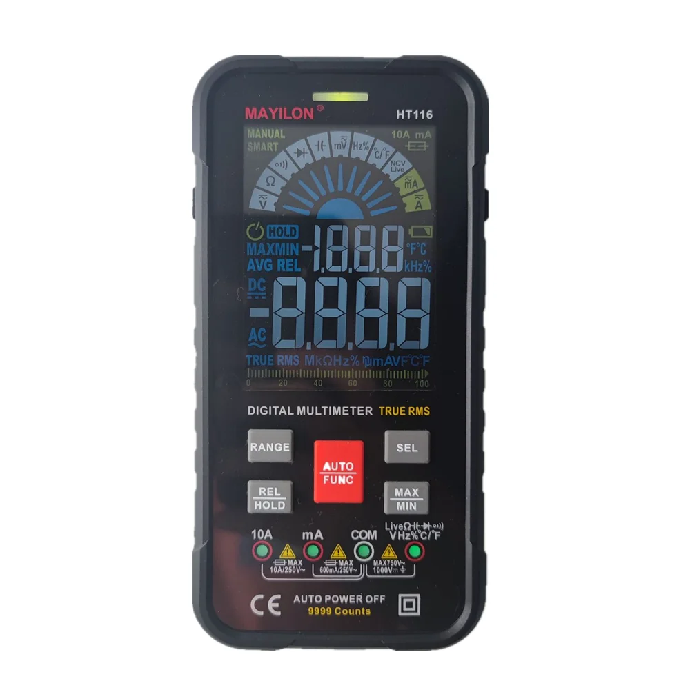 

TRUE RMS 9999 Counts Digital Multimeter Smart Auto Range 1000V 10A Tester Meter Ohm Hz Capacitance REL True RMS AC DC DMM
