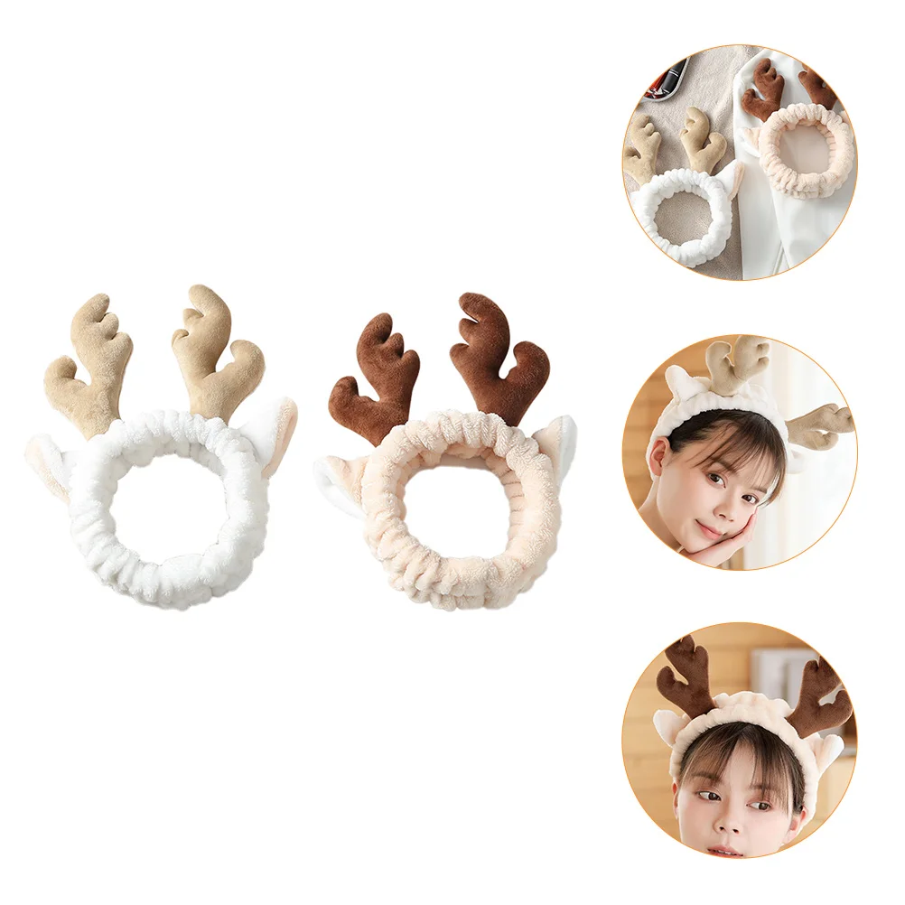 

2pcs Useful Lovely Comfortable Coral Fleece Headbands Hair Bands for Ladies