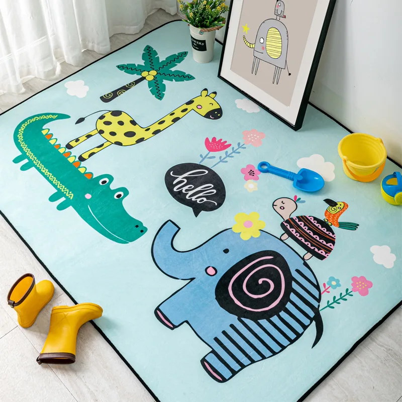 

Cartoon Carpet Floor Mat Children's Room Bathdroom Cute Elephant Bed Rug Tapis Salon Balcony Bath Floor Mat Doormats Area Rugs