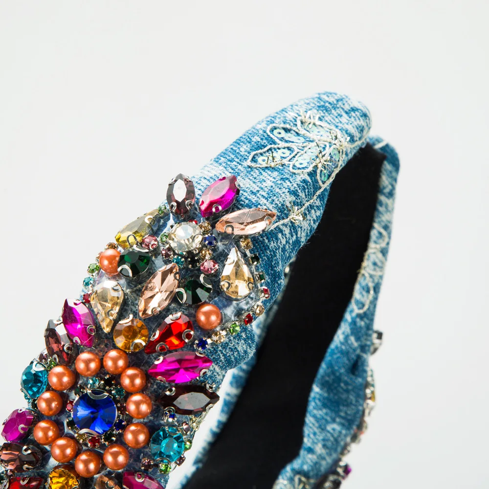 Новая суперблестящая повязка на голову в стиле барокко с ручной строчкой