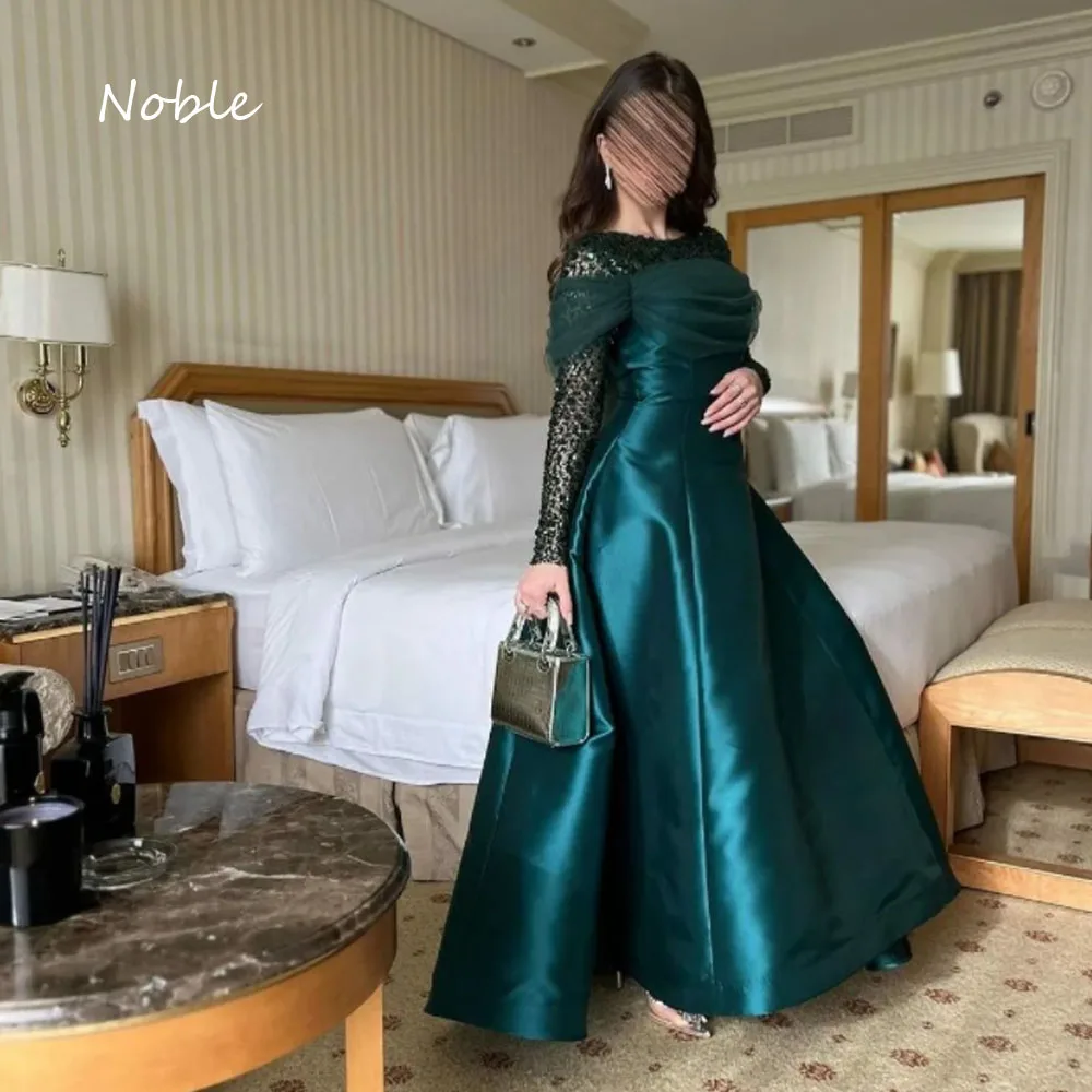 

Noble Sexy Beading Appliques Tulle Evening Dress 2023 Floor-Length Slim Satin Regular Sleeve A-LINE High-end Custom Prom Gowns