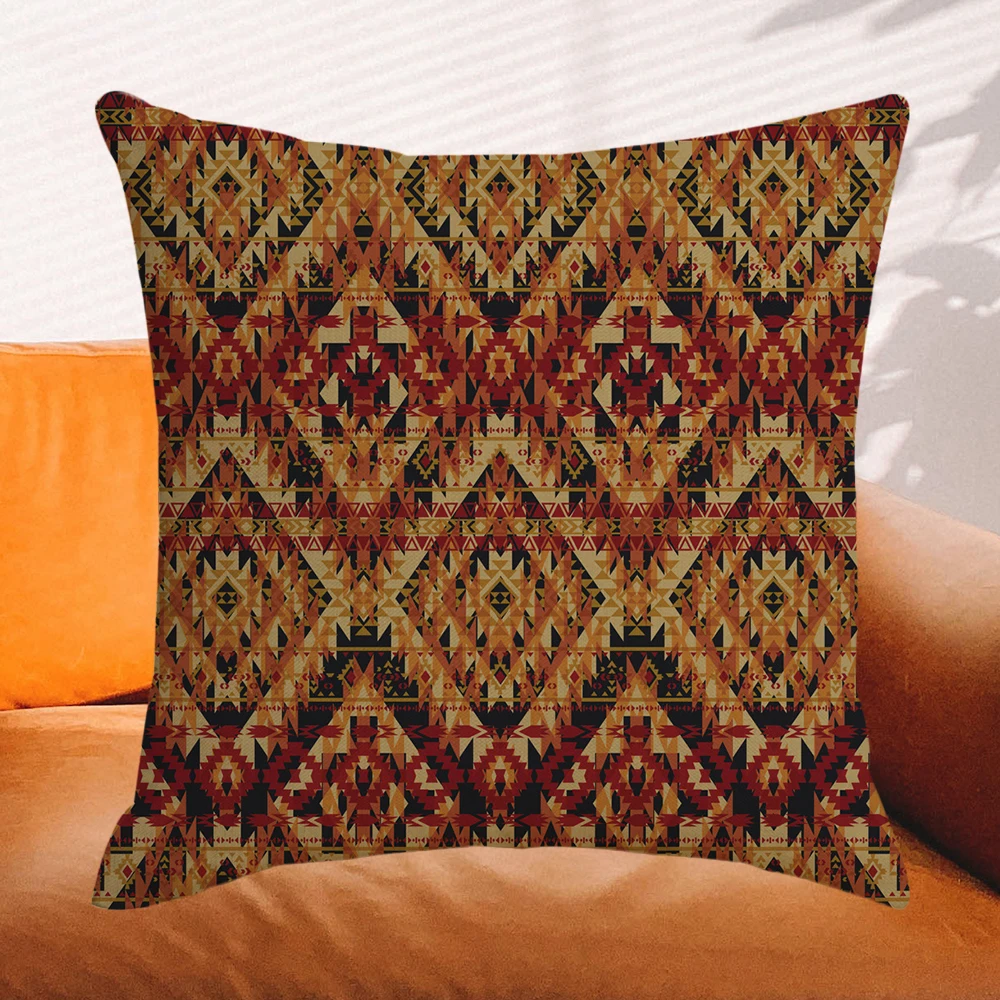 

Retro Ethnic Geometric Throw Pillow Cover 45x45cm Aztec Print Home Decor Sofa Cushion Cover Southwestern Navajo Pillow Case