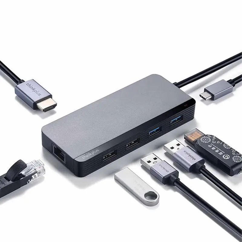 

7 In 1 USB HUB Docking Station For PC Computer 7-Pin To USB 3.0 Lighting USB 3.0 OTG Adapter With Powered HUB Dock For Computer