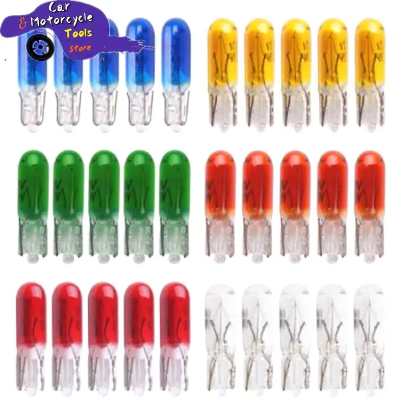 

10 шт., автомобильные галогенные лампы T5 12 в 1,2 Вт для приборной панели