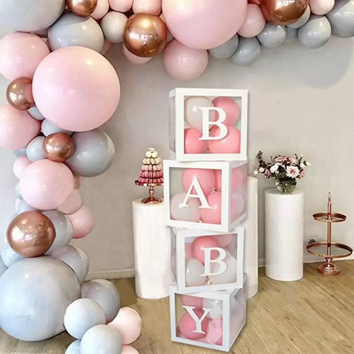 

Transparent Letter Balloon Box 1st Birthday Party Decoration Kids Boy Girl Baby Shower Box Wedding Birthday Baloon Babyshower
