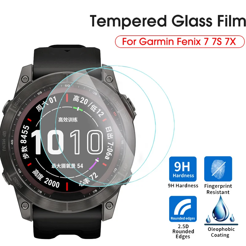 

Пленка из закаленного стекла 9H для Garmin Fenix 7 7S 7X, Ультрапрозрачная защита для экрана часов с защитой от царапин, аксессуары для умных часов HD, 2...