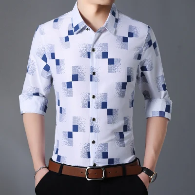 

Men's Plaid Shirts Fashion 2021 New Autumn Button Down Long Sleeve Casual Shirt Business Office Plus Size 7xl