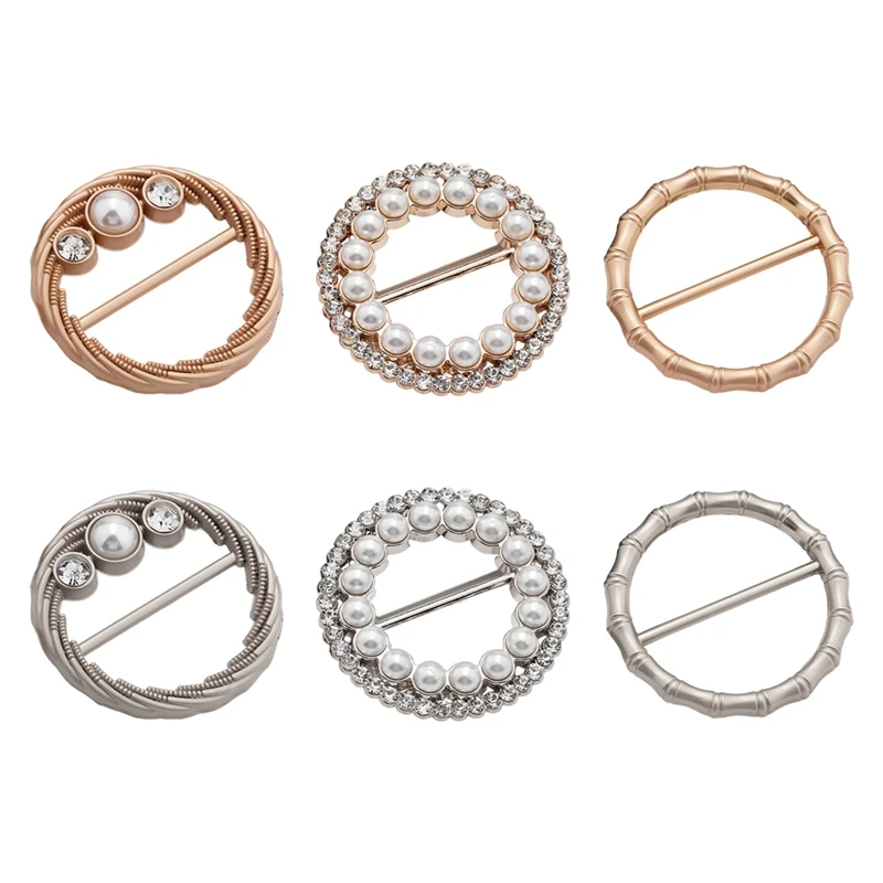 

6Pcs Metal T-Shirt Clip Shirt Clip T Shirt Scarf Clip Ring For Women T-Shirt Knotted Brooch Ring Clothing Accessories