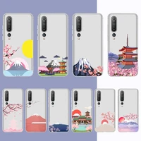 fhnblj japan fuji mountain cherry blossom phone case for redmi note 5 7 8 9 10 a k20 pro max lite for xiaomi 10pro 10t