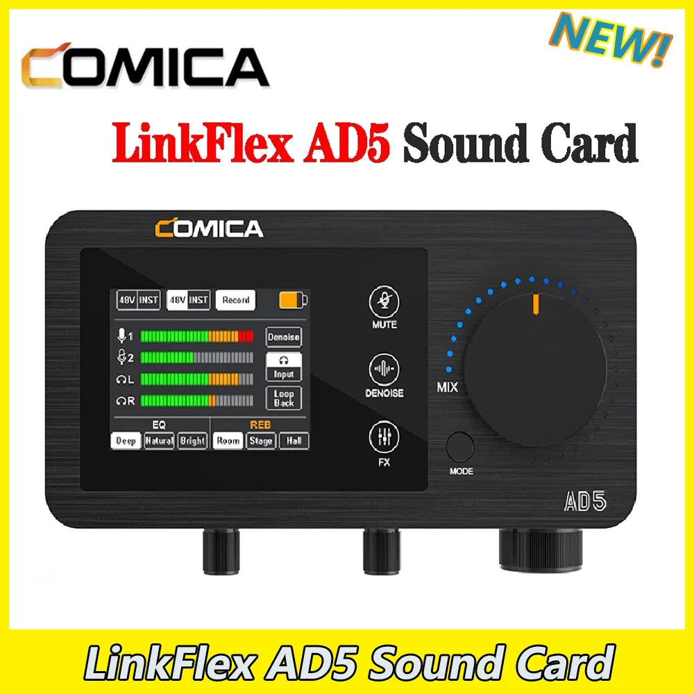 

Comica LinkFlex AD5 Sound Card Feature-packed Audio Interface for Recording/Podcasting/Streaming for Guitarist/Vocalist/Podcast