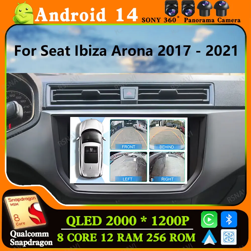 Автомобильный радиоприемник Andoird 14 для Seat Ibiza Arona 2017-2020 DVD BT стерео мультимедийный