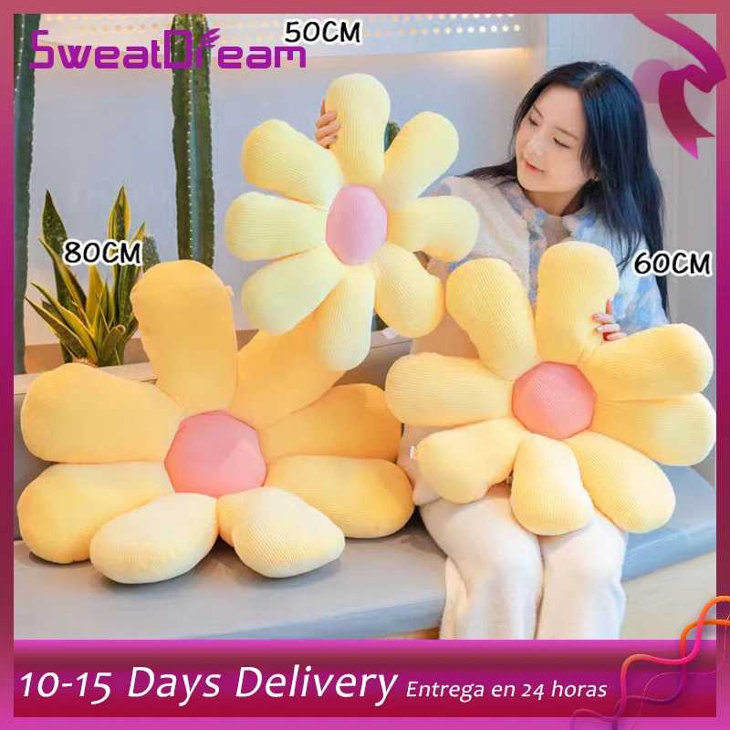 

Daisy Flower Pillow Stuffed Sofa Throw Pillow Office Sedentary Chair Cushion Sunflower Tatami Floor Cushion Butt Relaxing Pad