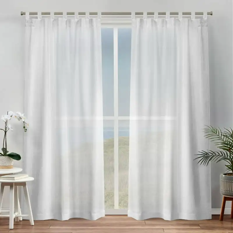 

Tab Top Curtain Panel Pair, 54"", White