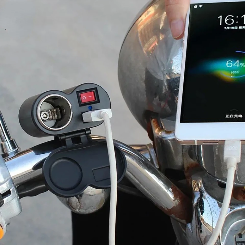 

Universal USB DC 12V-45V Charger Waterproof Mobile Phone Charger Multifunctional Car Cigarette Lighter Adapter