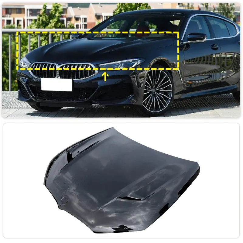 Prepreg сухой углеродный автомобильный передний капот двигателя для BMW 8 серии 840i Gran