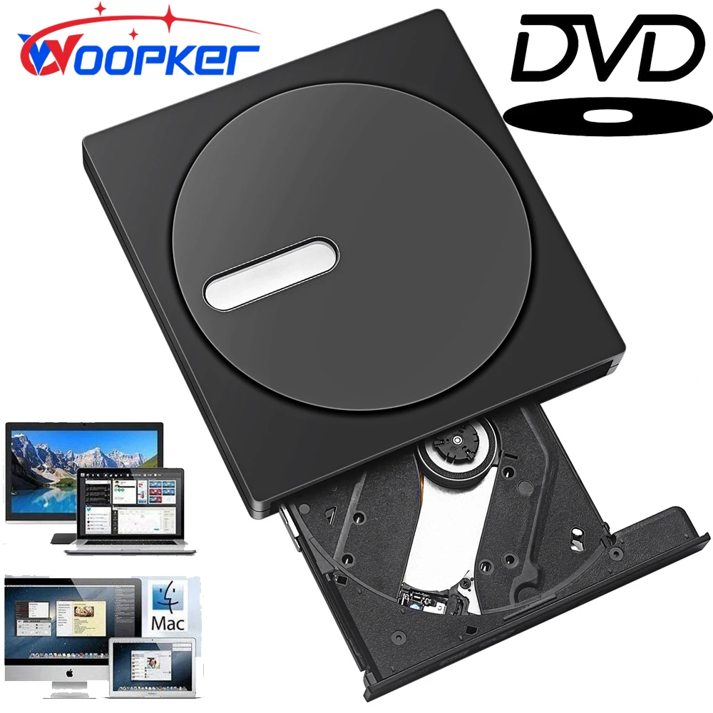 DVD Drive Laptop External VCD CD USB3.0 Type-C Slim Portable Burner Compatible With Mac MacBook Pro/Air iMac Desktops Windows10