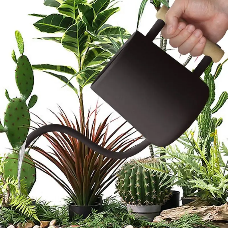 

Watering Can Modern Design Watering Indoor Garden S-shaped Design Wooden Handle Decorative Watering Pot Garden Watering Tool