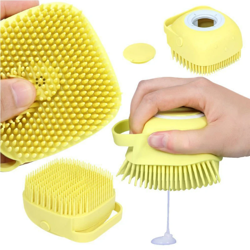 

Multifunctional Silicone Scrubber Dispenser Bath Brush Home Travel Baby Pet Bath Kit Silicone Bath Body Brush
