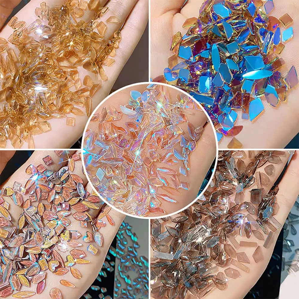 

Mix Crystal AB for Nail Art, 100 Pcs, Rhinestone, Flatback Gems,3D Nail Glitter Drill,Shiny Diamond DIY Nail Accessices Strass