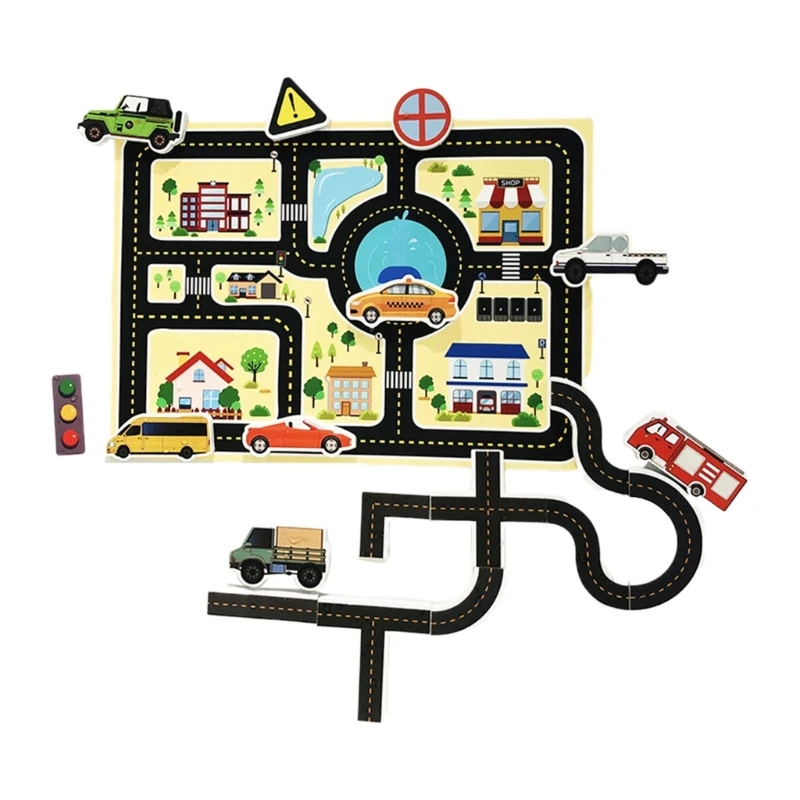 

Children Baby Water Floating Toy City Traffic Car Road Rail Jigsaw Puzzle Toy