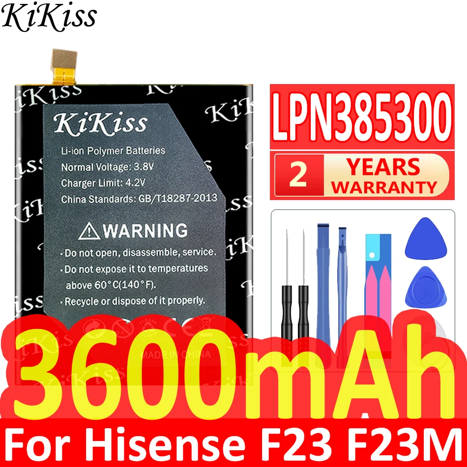 

KiKiss Powerful Battery LPN385300 LPN 385300 3600mAh for Hisense F23 F 23 F23M Batteries