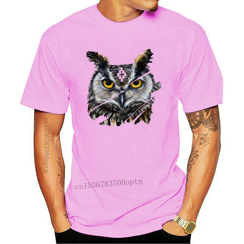 

Mens Clothes New 1Marcelo Burlon MB Spring Men's Owl Short-sleeved T-shirt O Neck Loose Cotton Tops Casual Tee