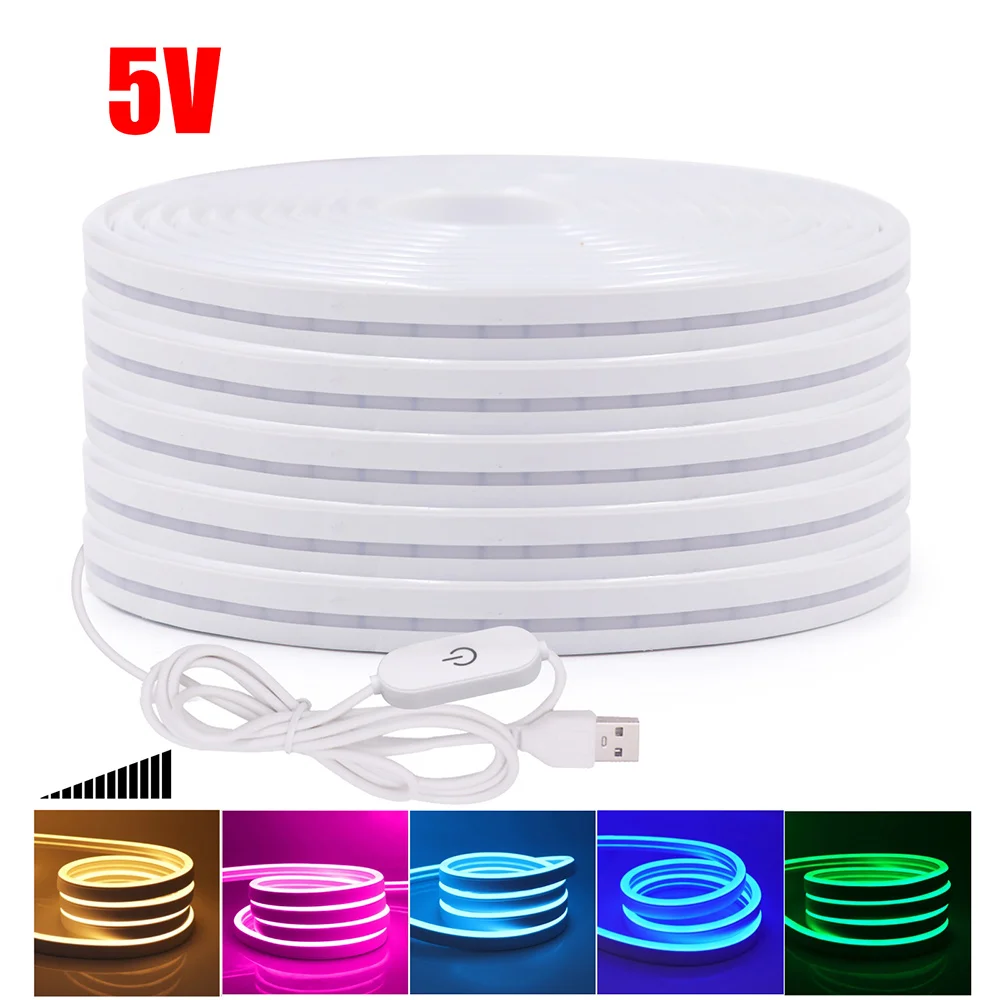 5 В неоновая светодиодная лента с сенсорным датчиком переключатель регулируемой