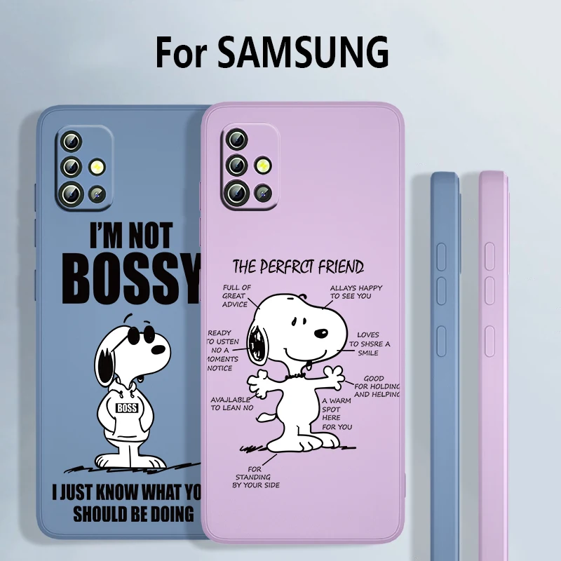 

Cool and handsome fashion Snoopy For Samsung Galaxy A73 A72 A71 A53 A52 A51 A42 A33 A32 A31 A22 A21 Liquid Rope Phone Case
