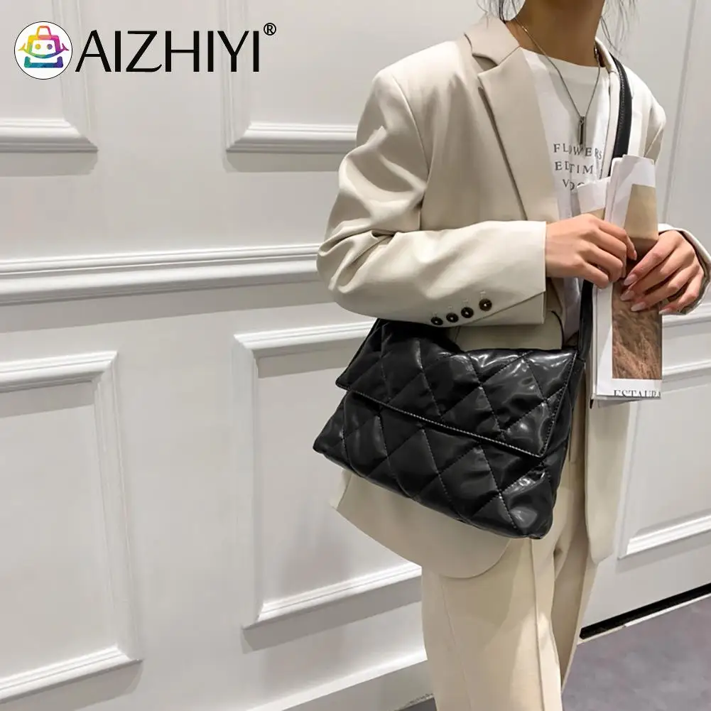 

Fashion Women Diamond Lattice Soft Leather Shoulder Bag Female Exquisite Simple Crossbody Messenger Handbag Retro Casual Satchel