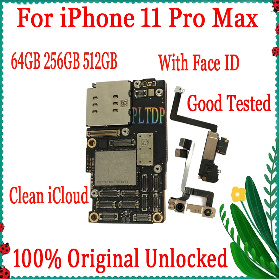 

Материнская плата Free icloud для iPhone 11 Pro Max, 64 ГБ, 256 ГБ, 100% оригинальная разблокированная полноценная тестовая логическая плата с/без Face ID
