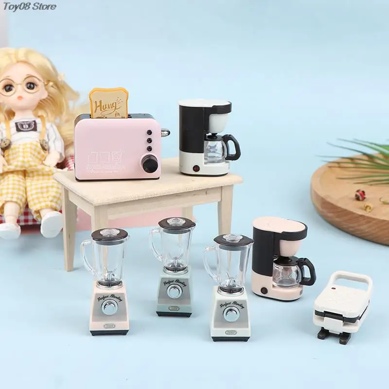 New Style 1Pc 1:12 Dollhouse Coffee Maker Coffee Cup Coffee Pot Simulation Kitchen Furniture Doll House Miniature Accessories