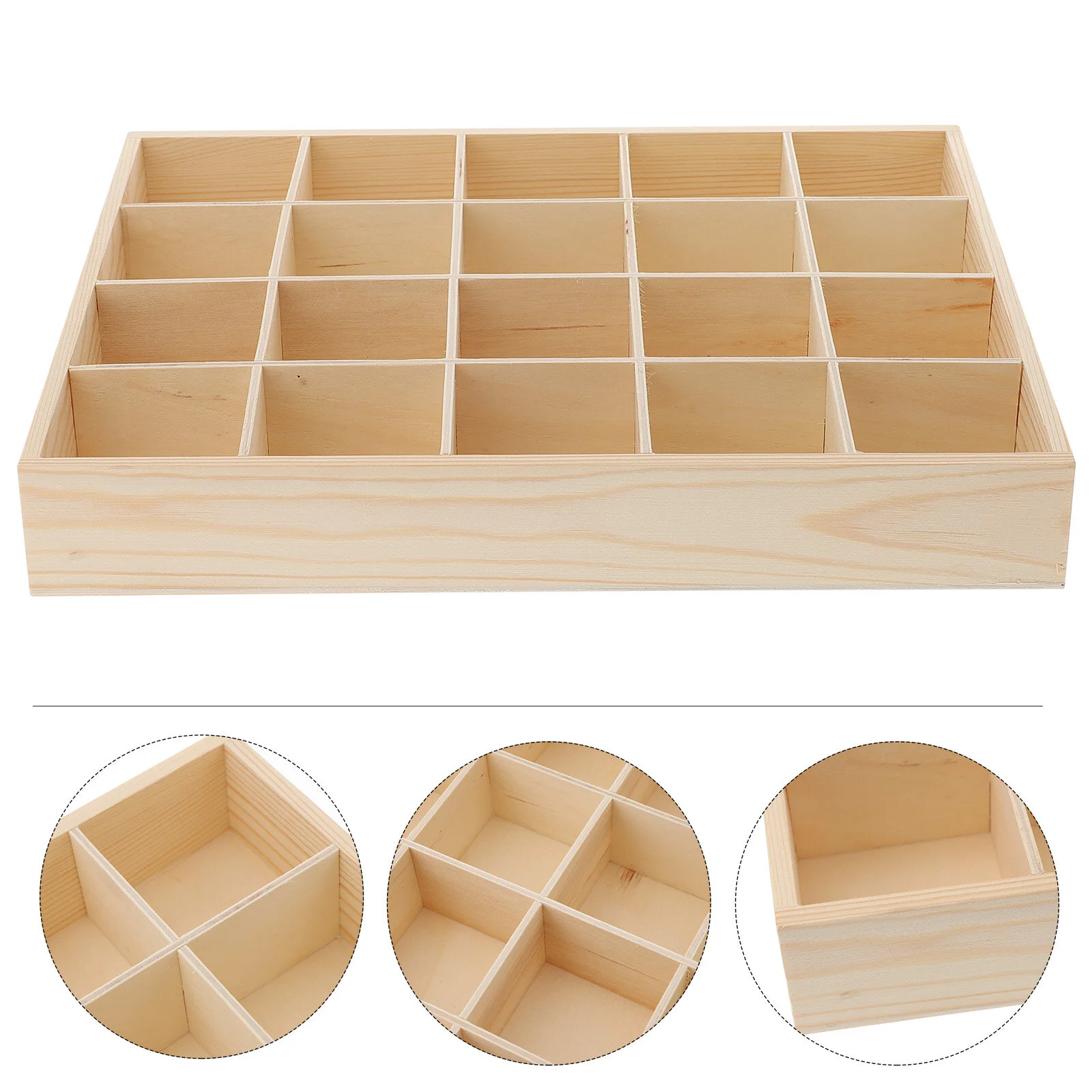 

Wooden Desktop Organizer Drawer Box 20 Compartments Solution Storage Cabinet For Office Supplies, Bathroom Toiletries Products
