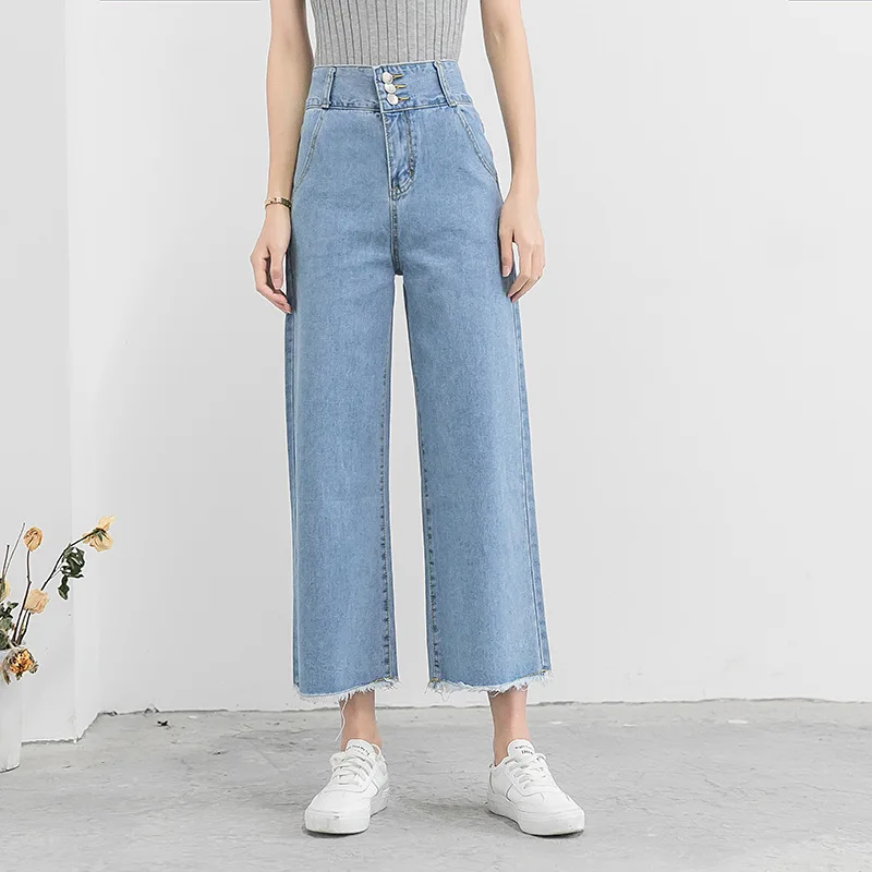 

High Waist Woman Jeans Clothes Wide Leg Denim Clothing Blue Streetwear Vintage Quality 2022 Fashion Harajuku Straight Pants