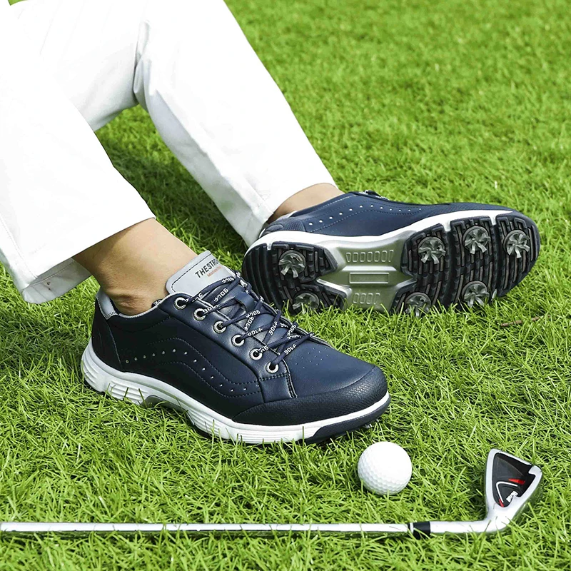 New Mens Golf Shoes Waterproof Golf Sneakers Men Outdoor Golfing Spikes Shoes Big Size 7-14 Jogging Walking Sneakers Male