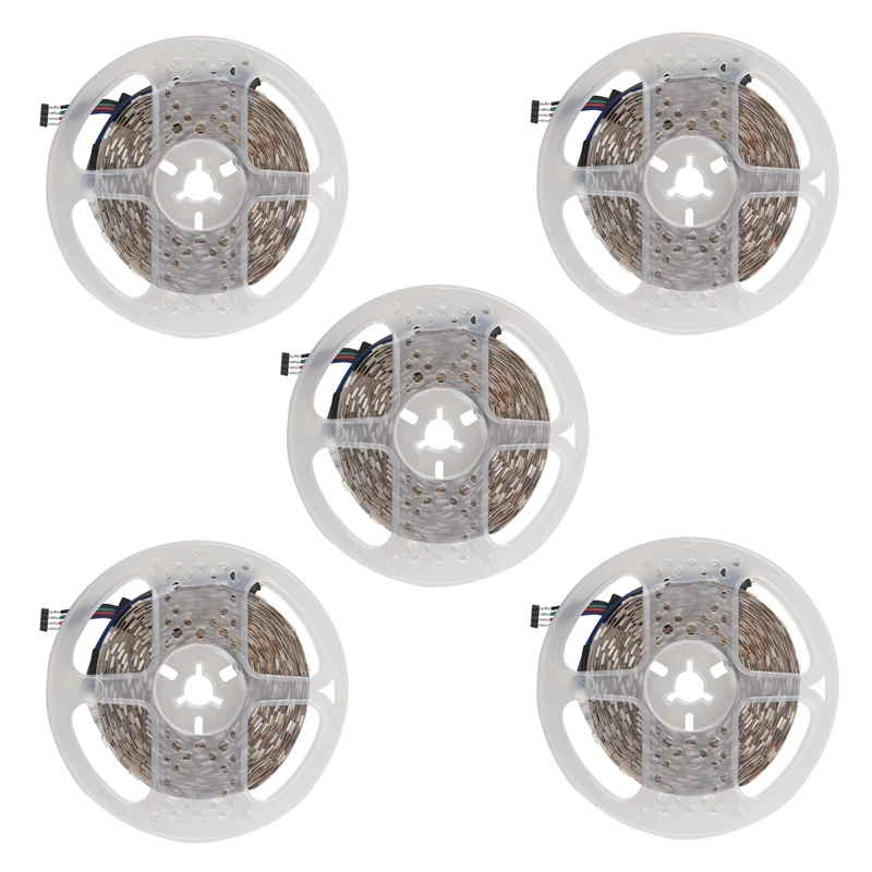 

5Pcs 5M RGB 300 5050 LED Flexible Light Strip Non-Waterproof DC12V