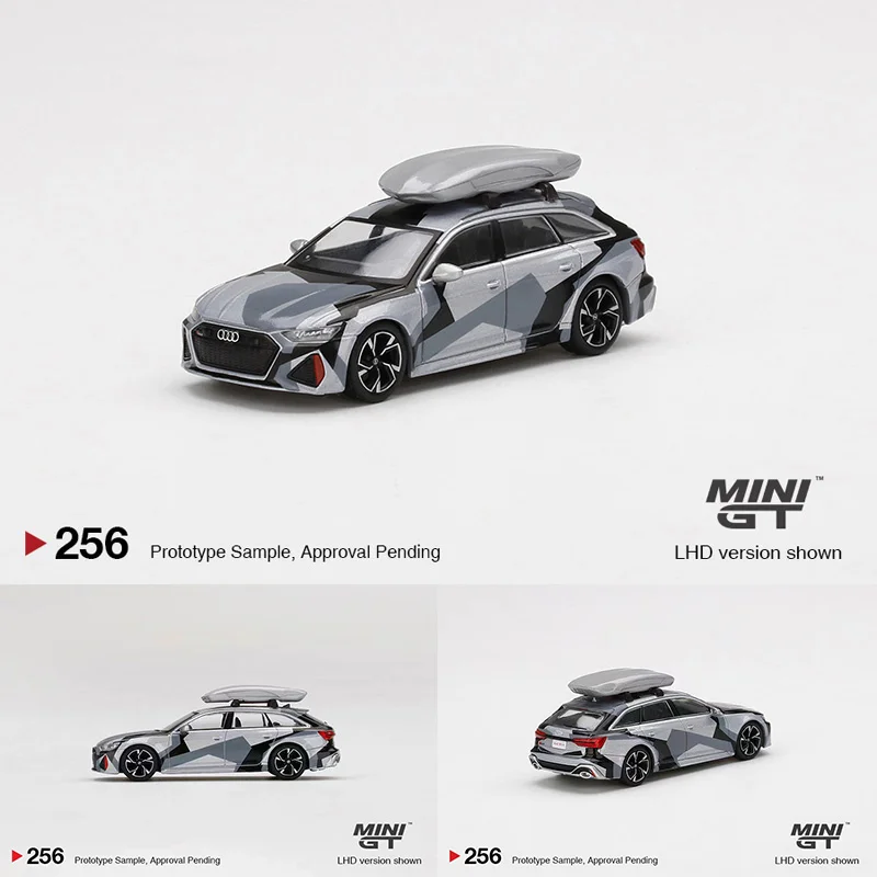

1:64 MINI GT RS6 AVANT C8 Grey Camouflage Painting China Edition Special Alloy Diorama Car Model Collection Miniature Toy Carros