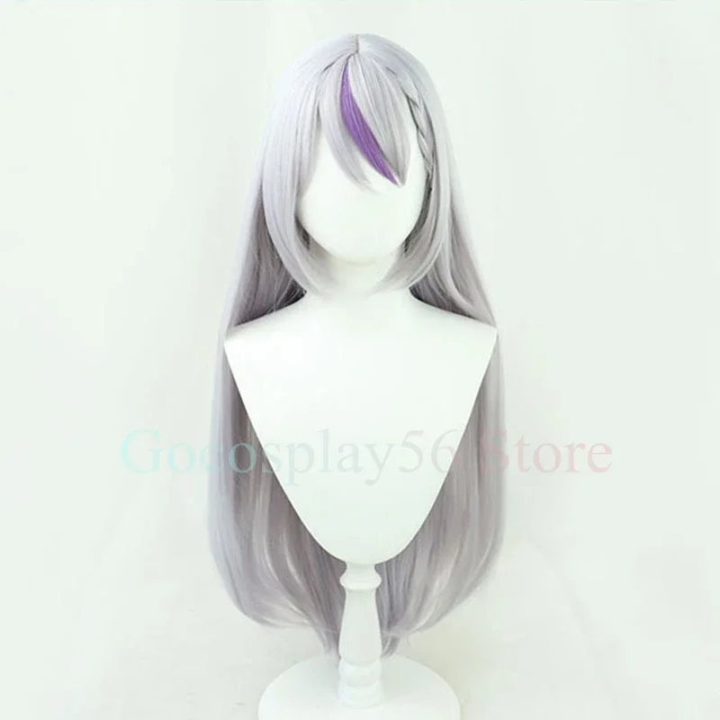 Парик VTuber La Darknesss Hololive Косплей Youtuber Girls holoX Highlight Фиолетовый Длинные прямые