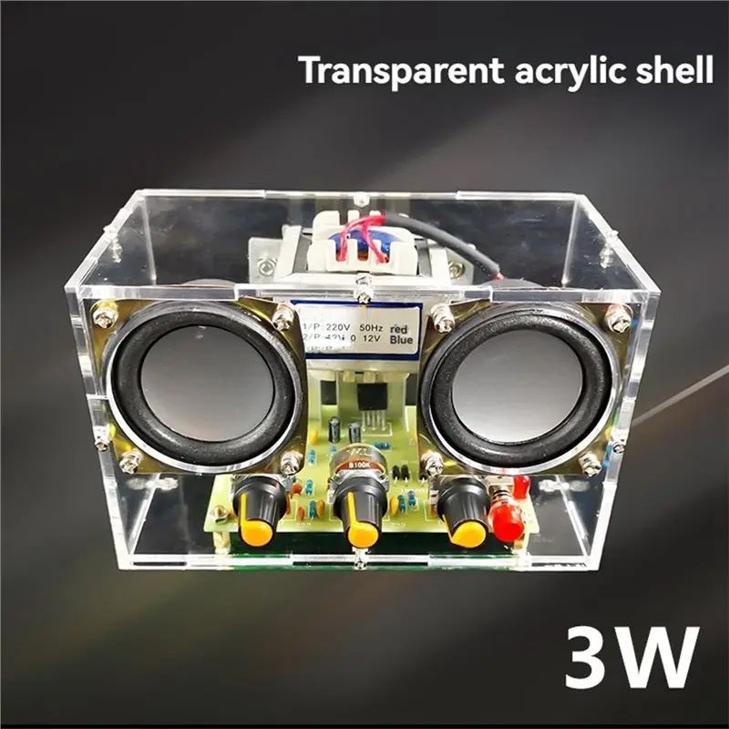 Фото Электронный DIY-набор A99E-TDA2030: двухканальный усилитель, плата для пайки и сборки, с прозрачным корпусом, вилка стандарта США №3