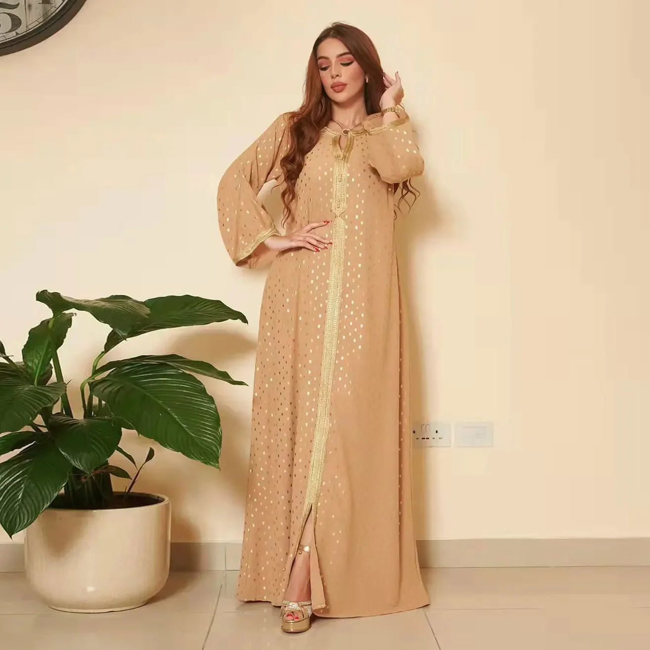 

Dress Caftan Marocain Robe Femme Long Sleeve Big Swing Vestido Longo African Dresses Women Muslim Clothes Ramadan Kaftan Abaya