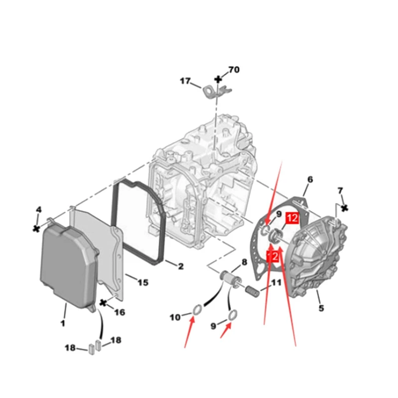 Поршневое кольцо автоматической коробки передач 221515 для Peugeot 207CC 407 Citroen C4 DS3 Picasso