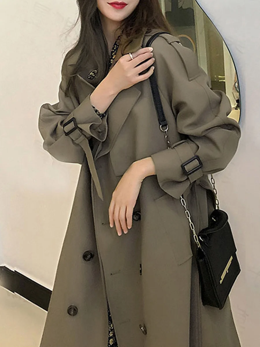

Windbreaker coat women's new autumn 2022 small Korean medium long high-grade women's coat style