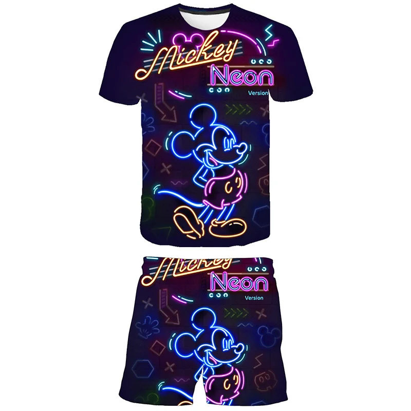 

2 шт., футболка и шорты для мальчиков, с Микки Маусом