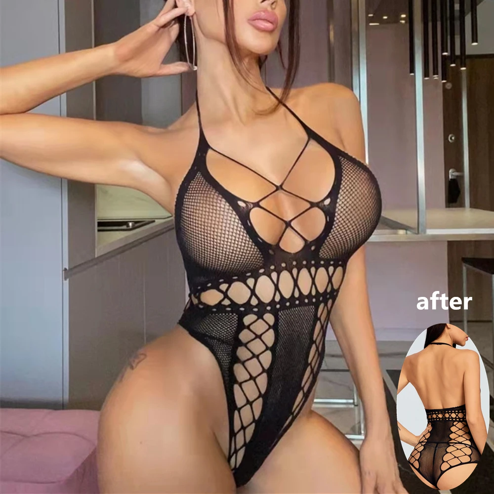 

Lace Mini Teddy Erotic Lingerie Fishnet Bodystocking Women Underwear Slutty Clothes Lenceria Sensual Mujer Ropa Sexy Mujer Puta