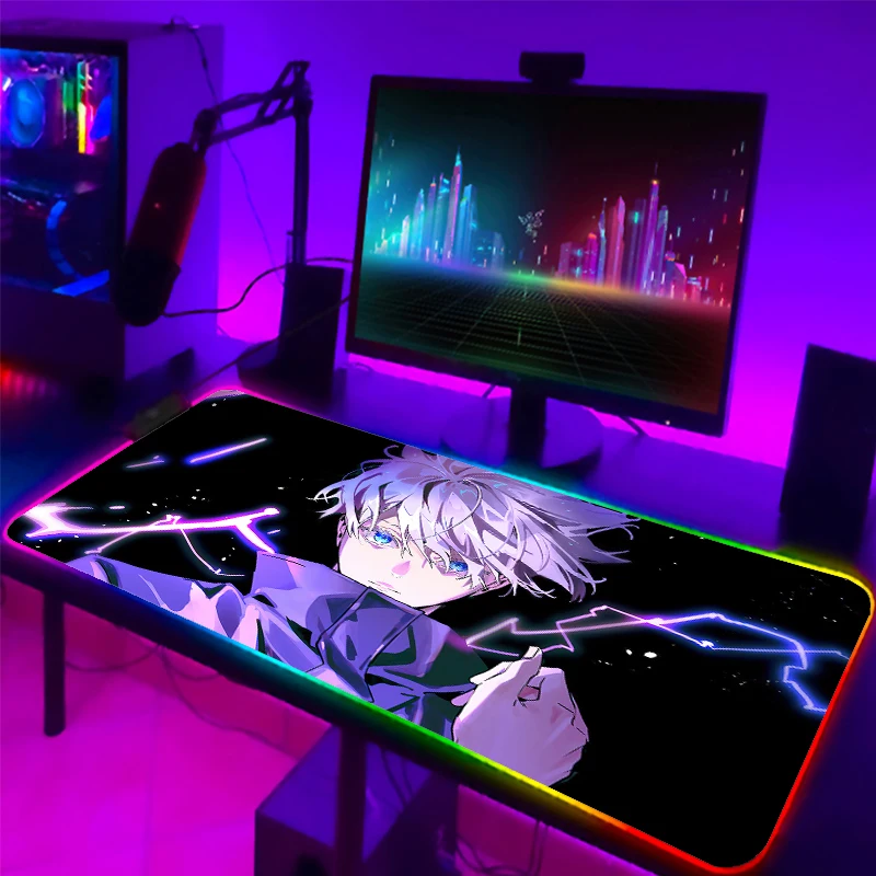 

Популярный аниме RGB большой коврик для мыши, резиновый Настольный коврик для ноутбука 400x900 см, игровой коврик для мыши, аниме игровые компьют...
