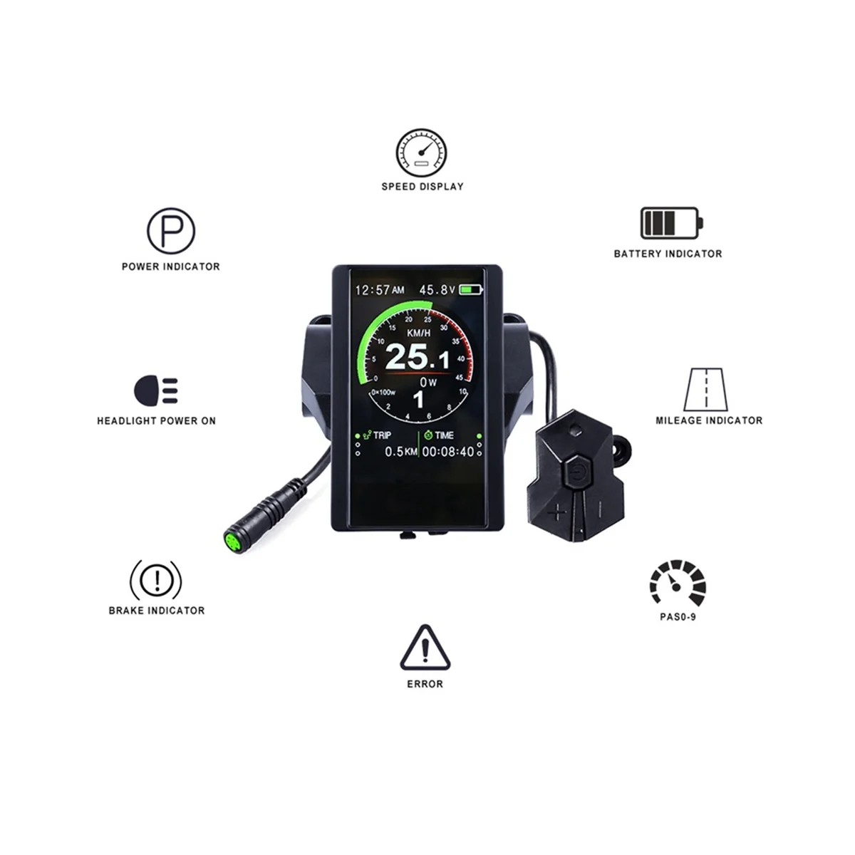 Новый цветной дисплей P850C Спидометр с 9-уровневым помощником для электрического