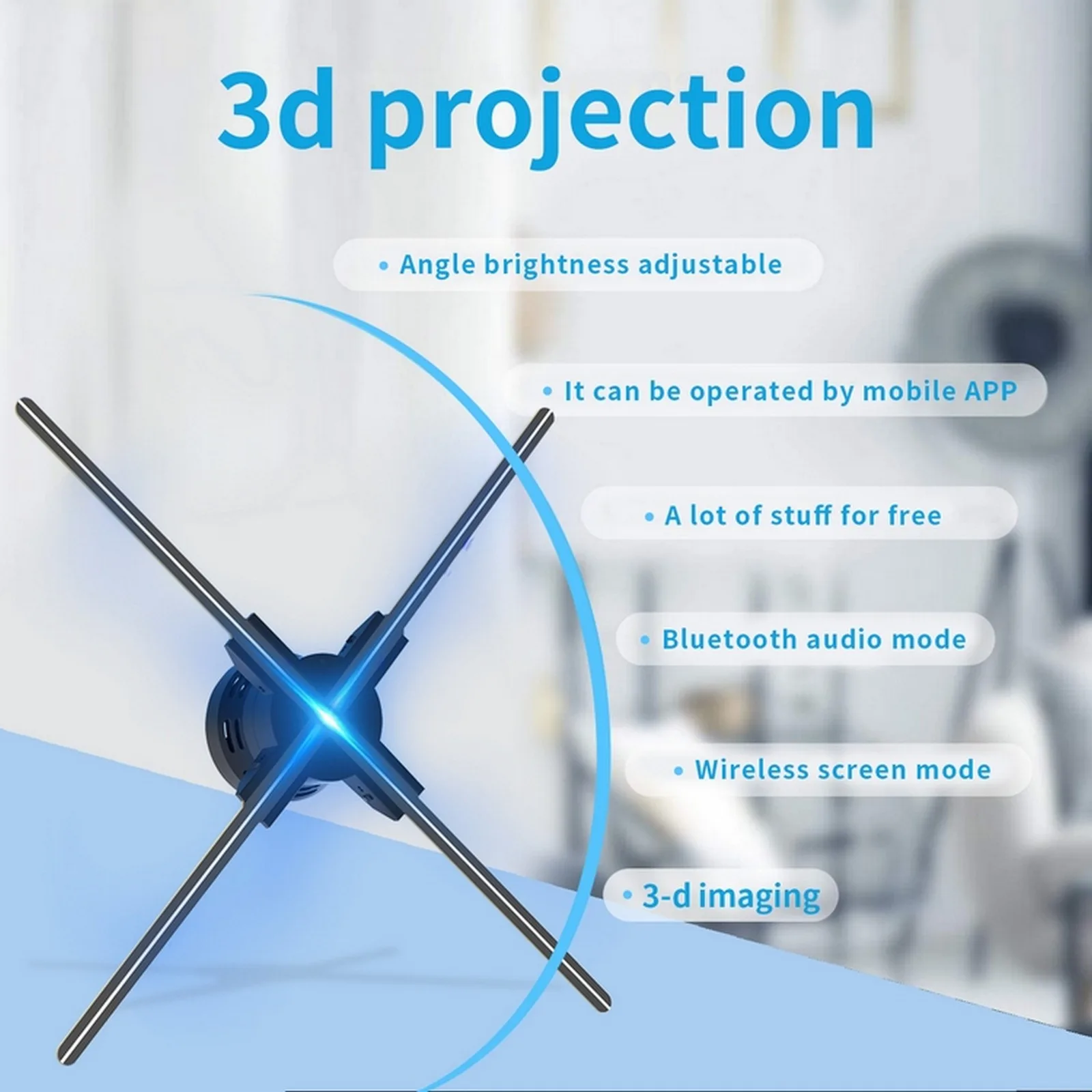 

52 см Wifi 3D голограмма проектор вентилятор 624 светодиодный ная лампа голографическая лампа визуализация проигрыватель вывеска световой дисп...