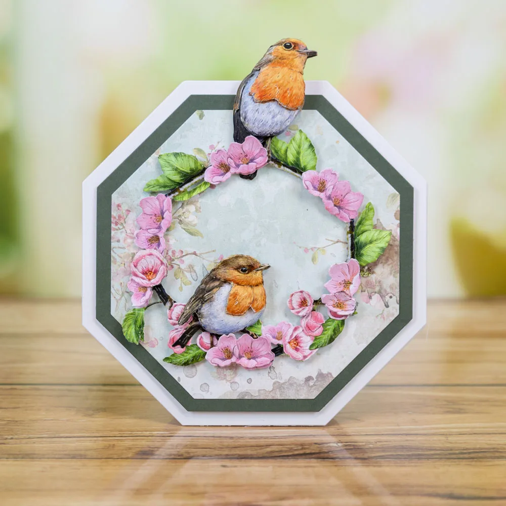 Птица цветы деревьев на весну Бетти Барри металлические штампы для резки