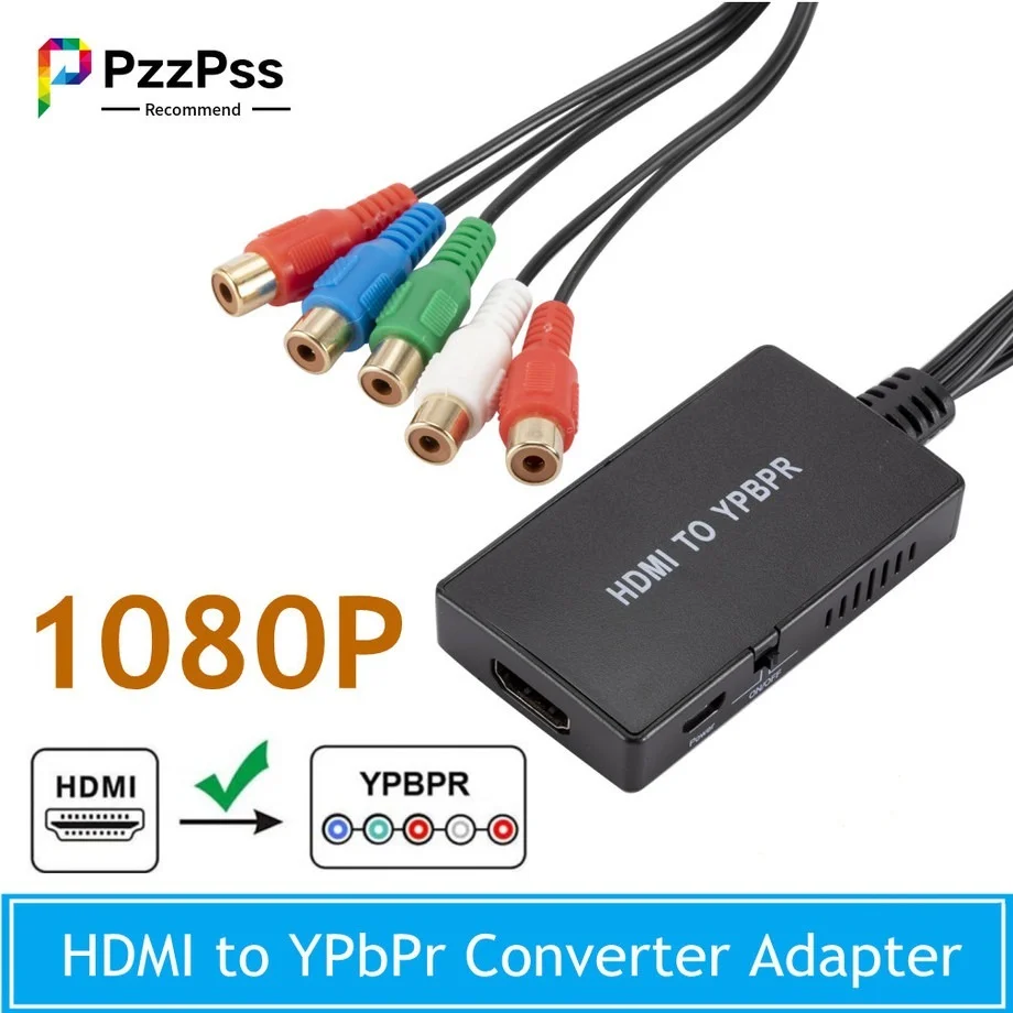 

PzzPss HDMI to YPbPr Converter Adapter Support HD 1080P 720P Compatible With DVD Blu-Ray Player PS2 PS3 Xbox to The New HDTV