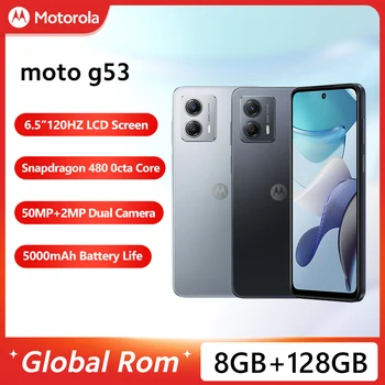 Motorola MOTO G53 Smartphone 8GB 128GB Snapdragon 480 Mobile Phone 6.5'' 120Hz LCD Screen 50MP Camera 5000mAh Battery Global ROM 1