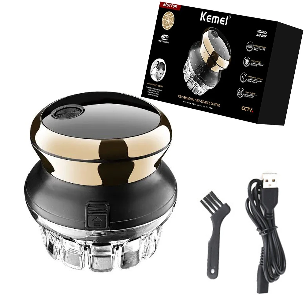 

Kemei Easy Cut DIY UFO Hair Clipper and Trimmer for Men Even Cut Cord/Cordless Rotary Hair Cut Cutting Kit Sharp Circular Blades